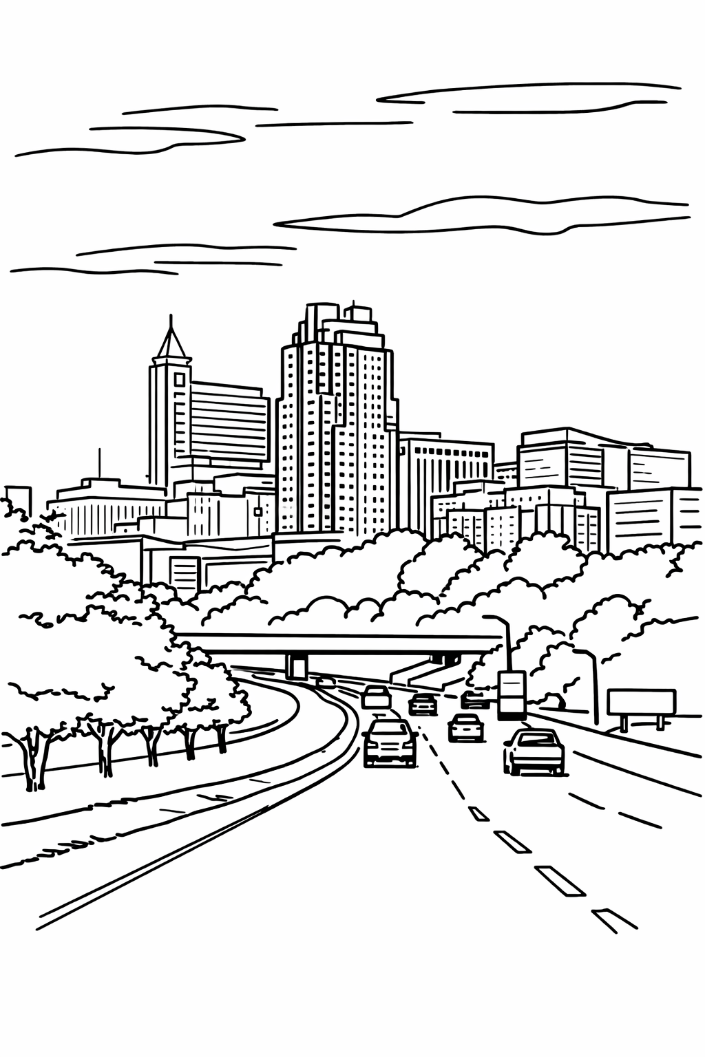 artistic sketch of Raleigh, North Carolina